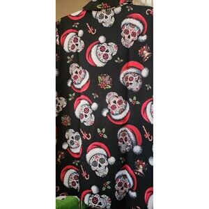 Day of the Dead Sugar Skull Santa Christmas Hawaiian Shirt Medium D30 New NWT